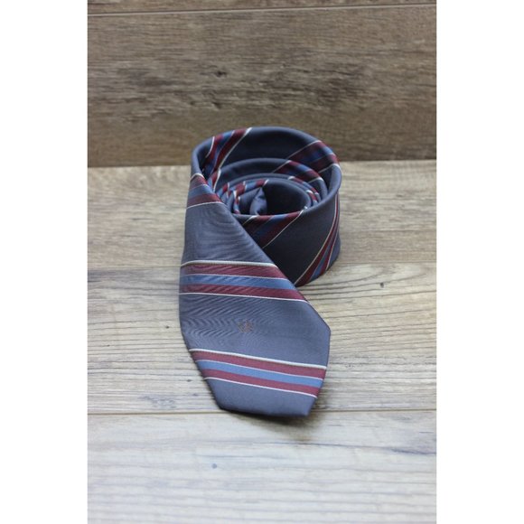 Christian Dior vintage gray striped‎ classic tie - Picture 1 of 10